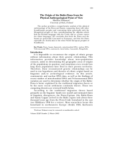 The Origin of the Baltic-Finns from the Physical