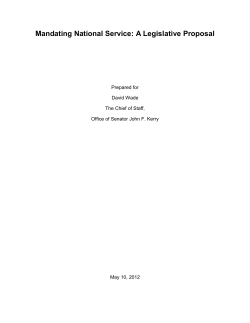 Mandating National Service: A Legislative