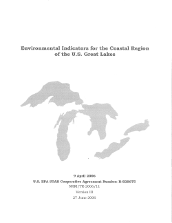 Environmental Indicators for the Coastal Region of the U. " Great