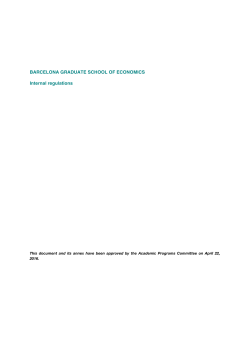 School regulations - Barcelona Graduate School of Economics