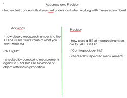 Accuracy and Precision - two related concepts that you must