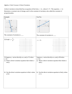 Direct Variation