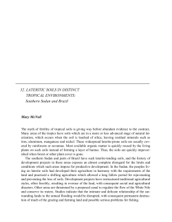 32. LATERITIC SOILS IN DISTINCT TROPICAL ENVIRONMENTS