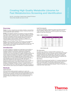 Creating High Quality Metabolite Libraries for Fast Metabolomics