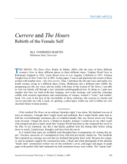 Currere and The Hours - Journal of Curriculum Theorizing