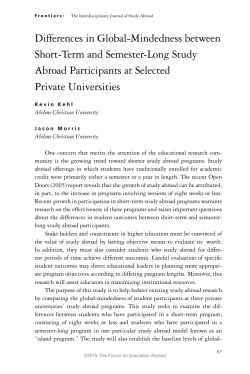 Differences in Global-Mindedness between Short