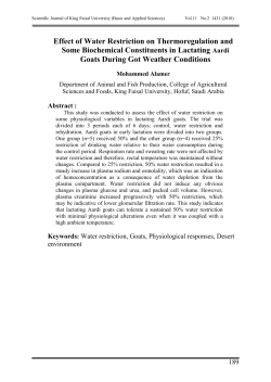 Effect of Water Restriction on Thermoregulation and Some