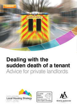Dealing with the sudden death of a tenant Advice for private landlords