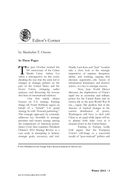 Editor`s Corner - Foreign Policy Research Institute