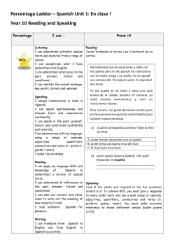 Percentage Ladder &ndash; Spanish Unit 1