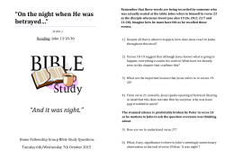 And it was night. - Soham Baptist Church