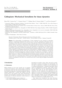 Colloquium: Mechanical formalisms for tissue dynamics | SpringerLink
