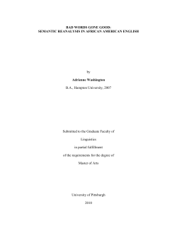 semantic reanalysis - D-Scholarship@Pitt