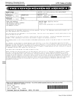 1-797, Notice of Action
