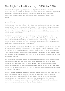 The Right`s Re-Branding, 1860 to 1776