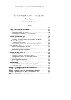 Re-examining Galileo`s Theory of Tides