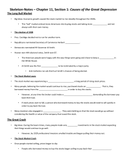Skeleton-Notes &ndash; Chapter 11, Section 1: Causes of the Great