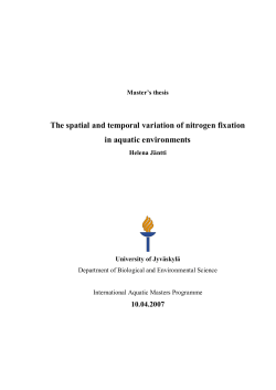 The spatial and temporal variation of nitrogen fixation in aquatic