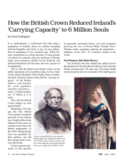 How the British Crown Reduced Ireland`s `Carrying Capacity` to 6
