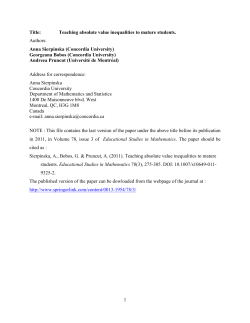 Teaching absolute value inequalities to mature students. Authors