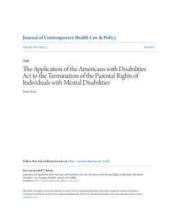 The Application of the Americans with Disabilities Act to the