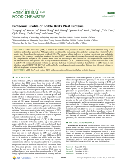 Proteomic Profile of Edible Bird`s Nest Proteins