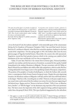 the role oF red star Football Club in the ConstruCtion oF serbian