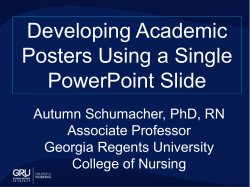 Developing Academic Posters Using a Single PowerPoint Slide