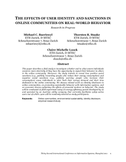 The effects of user identity and sanctions in online communities on