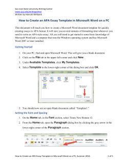 How to Create an APA Essay Template in Microsoft Word on a PC