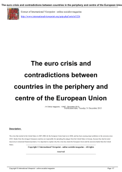 The euro crisis and contradictions between countries in the