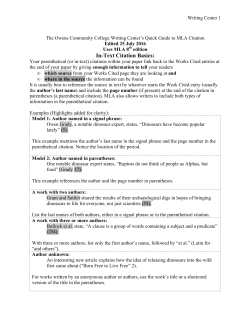 In-Text Citation Basics - Owens Community College