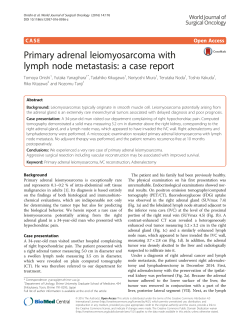 Primary adrenal leiomyosarcoma with lymph node metastasis: a