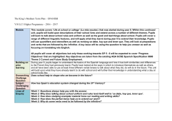 The King`s Medium Term Plan &ndash; SPANISH Y10 LC1 Higher