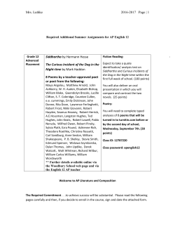 AP English 12 Summer Assignment