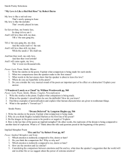 Simile Poetry Selections
