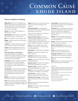 Glossary of Legislative Terminology