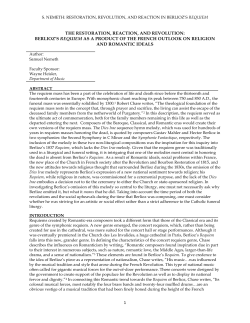 1 the restoration, reaction, and revolution: berlioz`s requiem as a