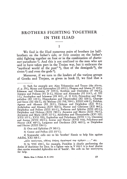BROTHERS FIGHTING TOGETHER IN THE ILIAD