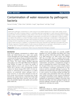 Contamination of water resources by pathogenic