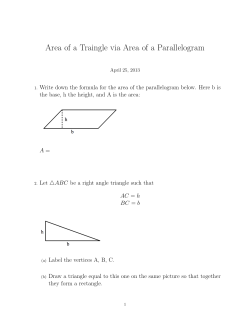 Area of a Traingle via Area of a Parallelogram