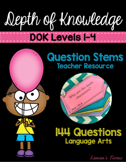 DOK Language Arts Stem Cards