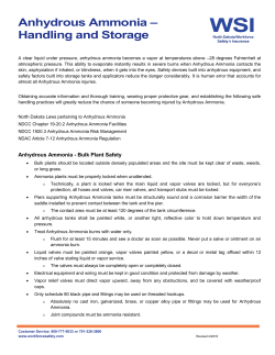 Anhydrous Ammonia - Handling and Storage