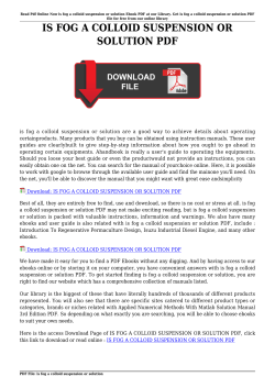 IS FOG A COLLOID SUSPENSION OR SOLUTION PDF