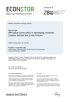 Affirmative action policy in developing countries