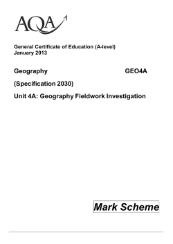 A-level Geography Mark scheme Unit 04A