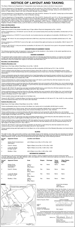notice of layout and taking