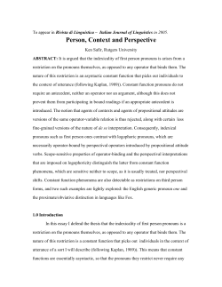 Person, Context and Perspective - RuCCS