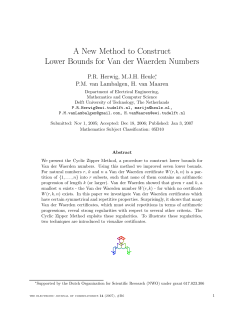 A New Method to Construct Lower Bounds for Van der Waerden