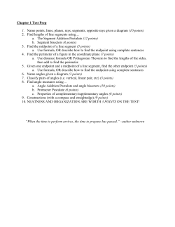 Chapter 1 Test Prep 1. Name points, lines, planes, rays, segments